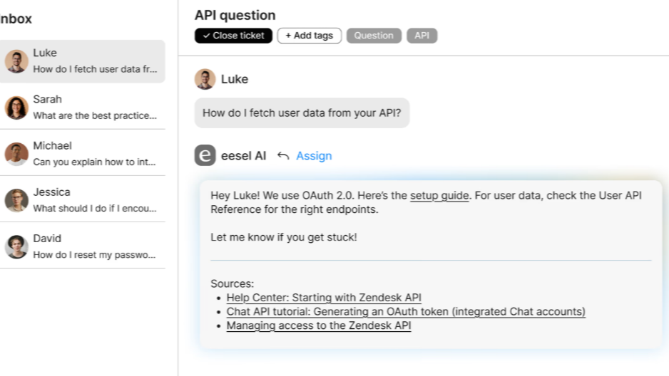 AI Agent drafts and replies